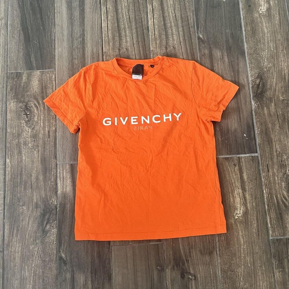 Givenchy – Paris Bisiklet Yaka T-shirt orange Size 12 (small) (204)